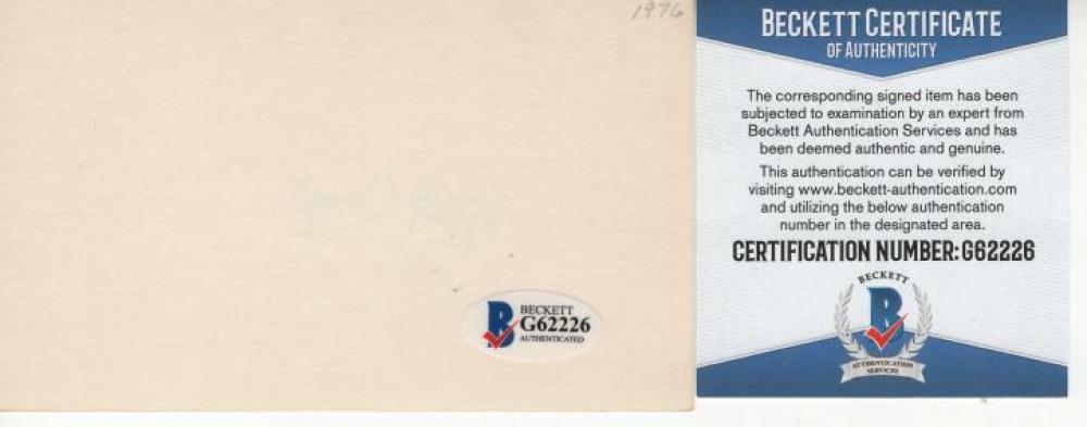 RICK CAMP ATLANTA BRAVES SIGNED 3X5 INDEX CARD BECKETT G62226