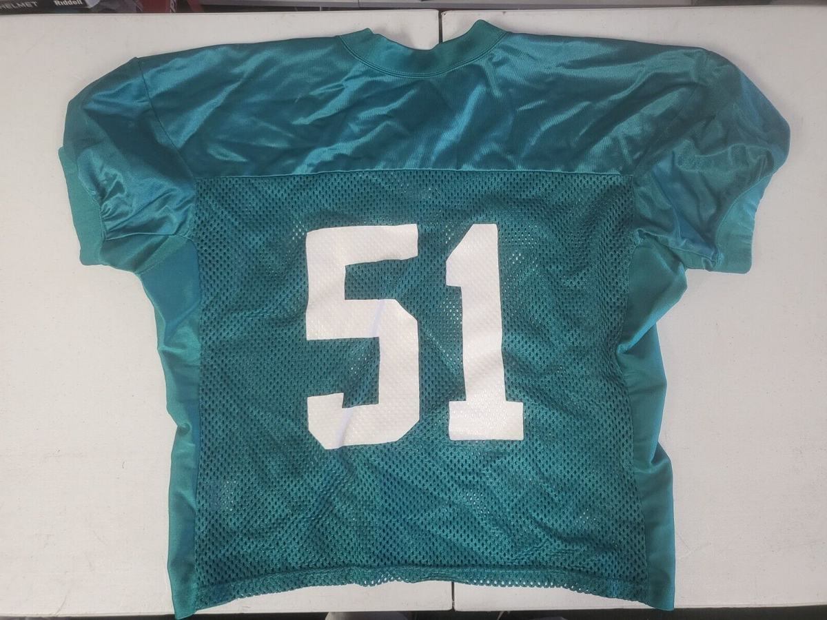 MIAMI DOLPHINS PRACTICE GAME FISH NET REEBOK VINTAGE JERSEY SIZE 54 MENS