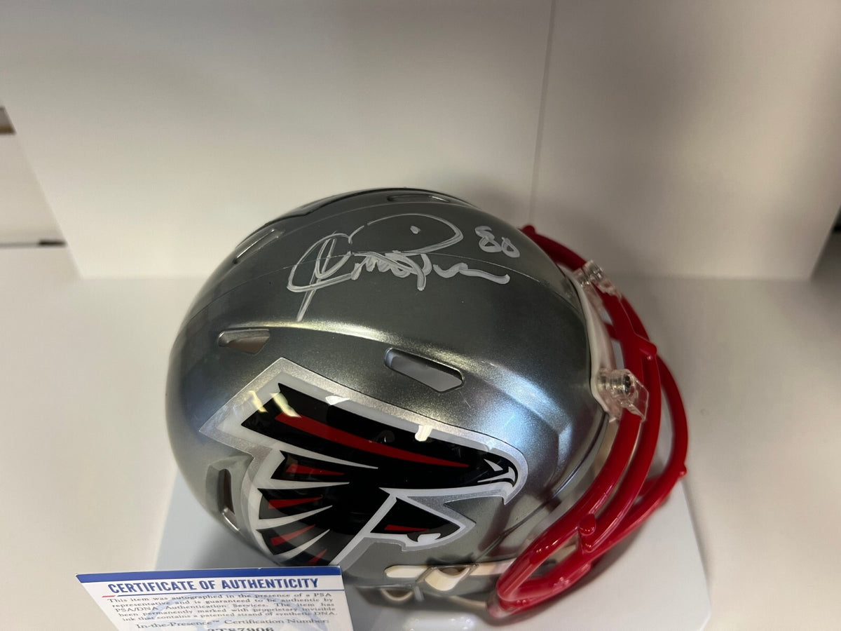 ANDRE RISON ATLANTA FALCONS #80 SIGNED AUTOGRAPHED LUNAR MINI HELMET PSA COA *