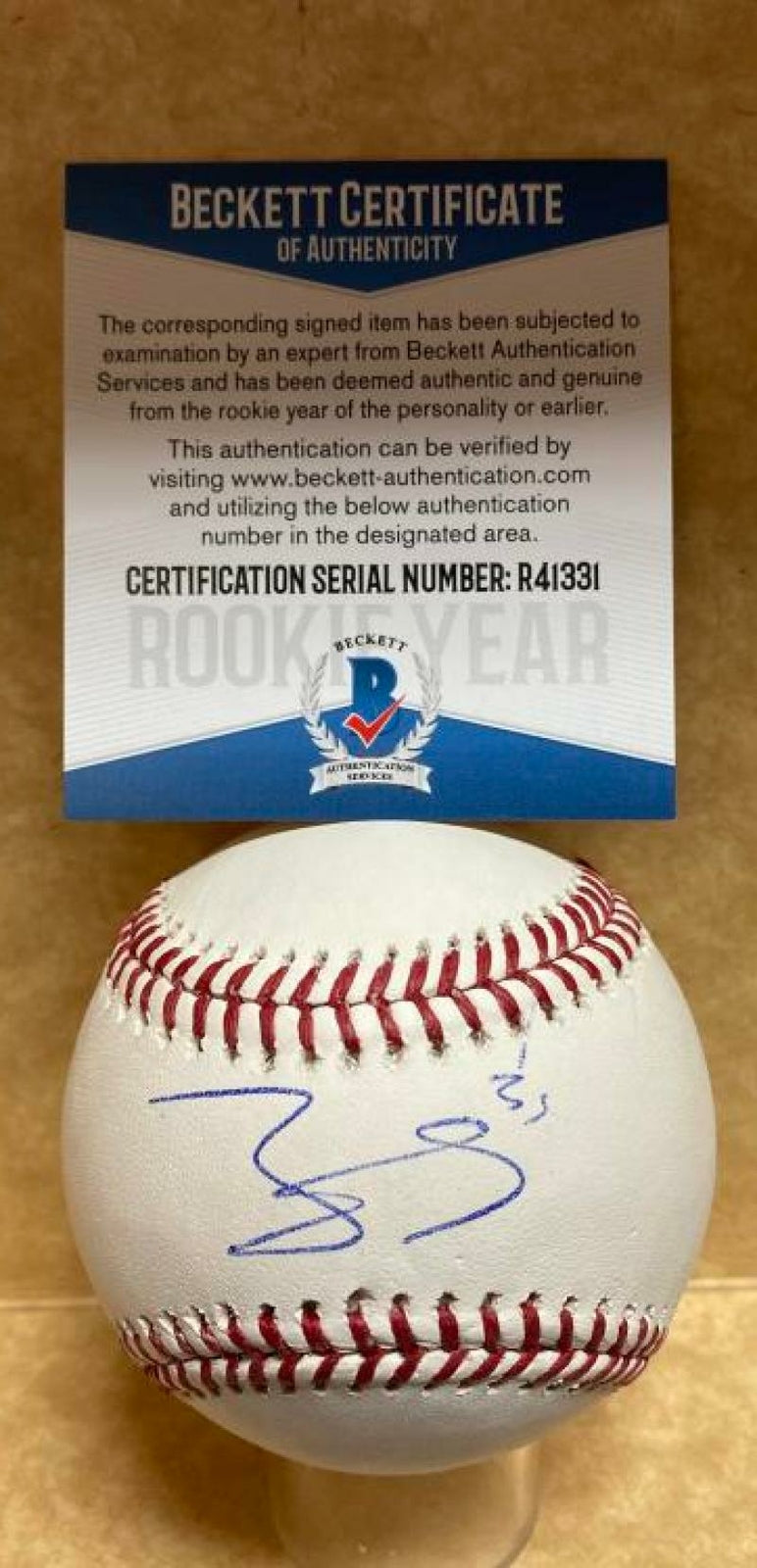 TREVOR STEPHAN  NEW YORK YANKEES ROOKIE YEAR SIGNED M.L. BASEBALL BECKETT R41331