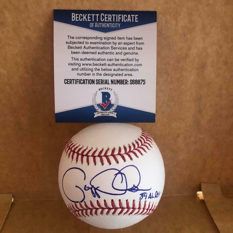 GREGG OLSON 89 AL ROY ORIOLES SIGNED AUTOGRAPHED M.L. BASEBALL BAS  S68875