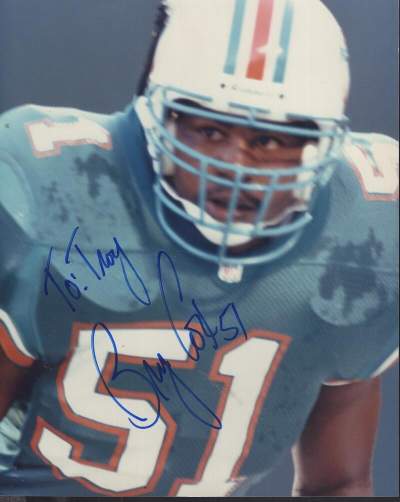 BRYAN COX MIAMI DOLPHINS PERSONALIZED SIGNED AUTOGRAPHED 8X10 PHOTO W/ COA