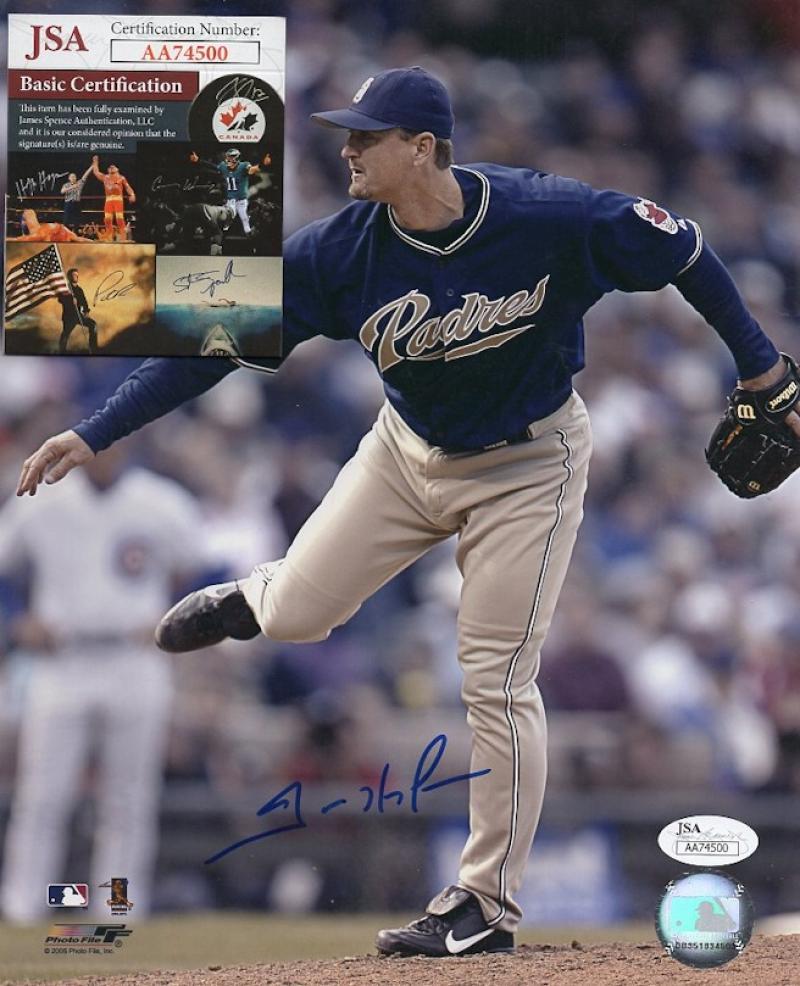 TREVOR HOFFMAN SAN DIEGO PADRES SIGNED AUTOGRAPHED 8X10 PHOTO JSA AA74500