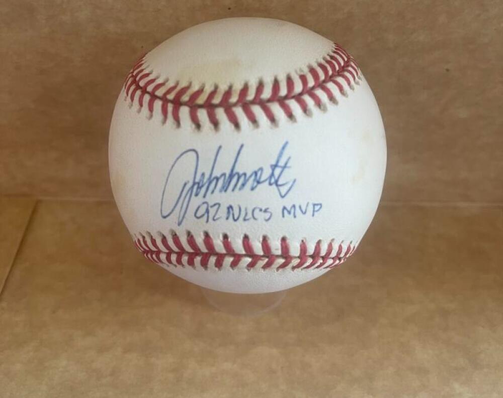 JOHN SMOLTZ 92 NLCS MVP  SIGNED AUTOGRAPHED N.L.BASEBALL BECKETT AUTH