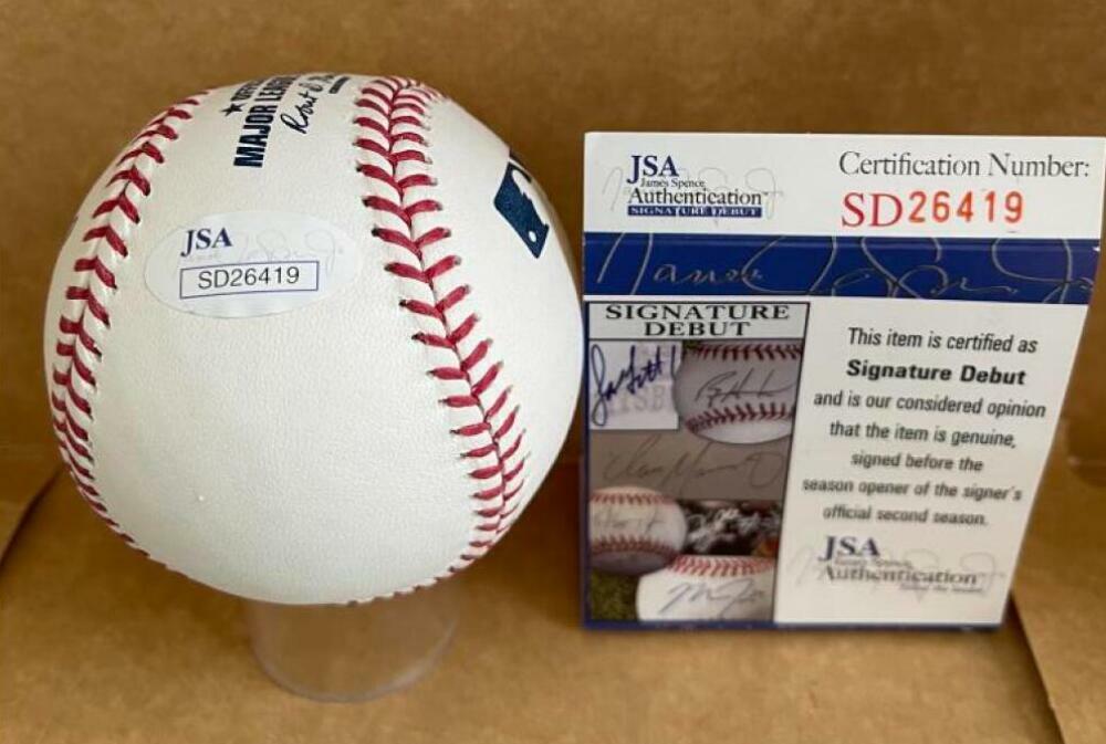 DESMOND LINDSAY NEW YORK METS ROOKIE YEAR SIGNED AUTO M.L. BASEBALL JSA SD26419
