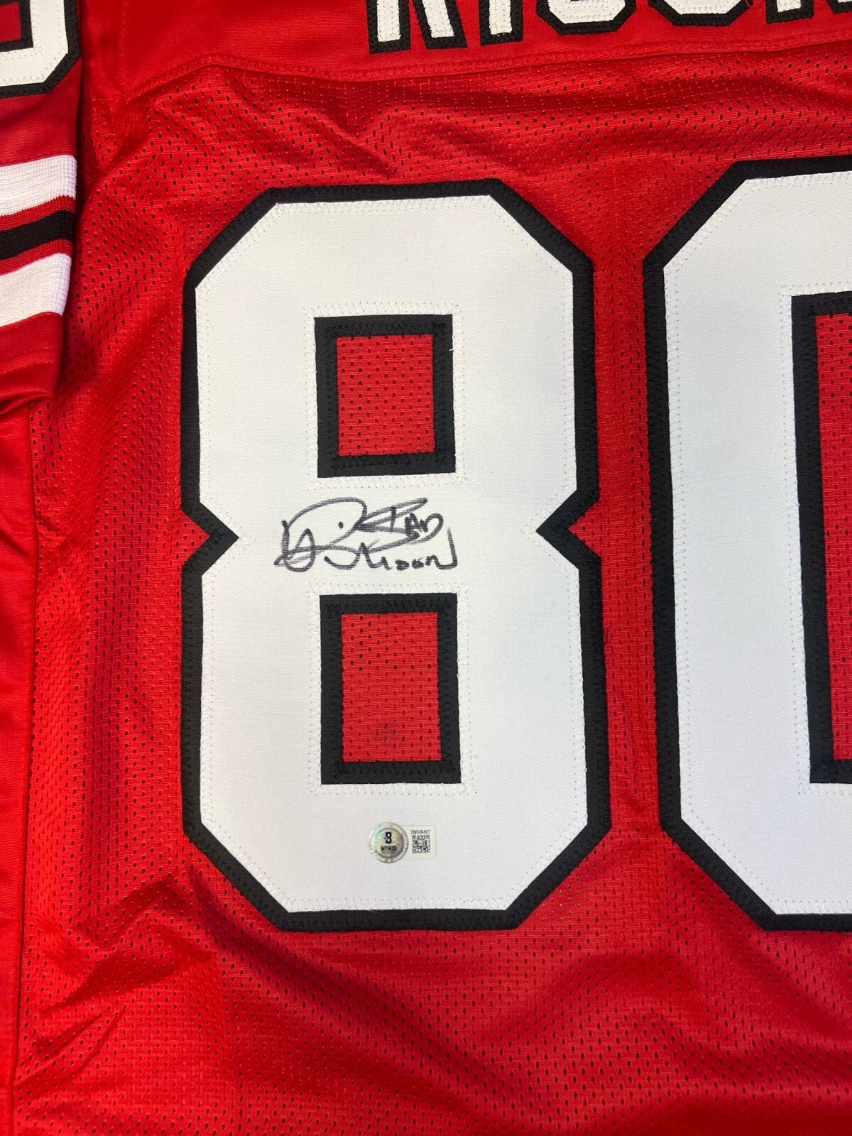 ANDRE RISON ATLANTA FALCONS SIGNED AUTOGRAPHED RED CUSTOM JERSEY SZ XL BAS
