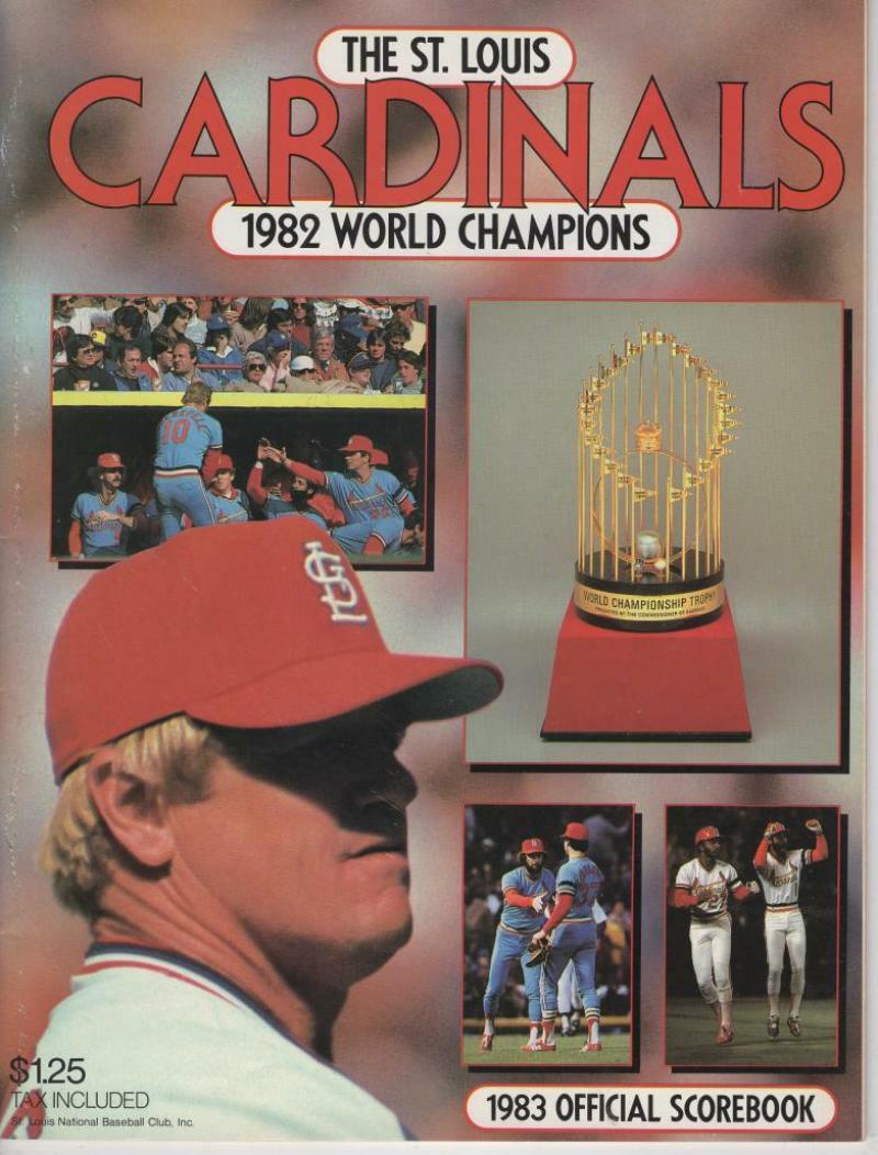1982 ST. LOUIS CARDINALS OFFICIAL SCOREBOOK 1982 WORLD CHAMPS