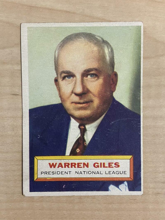 1956 TOPPS #2 WARREN GILES PRESIDENT NATIONAL LEAGUE