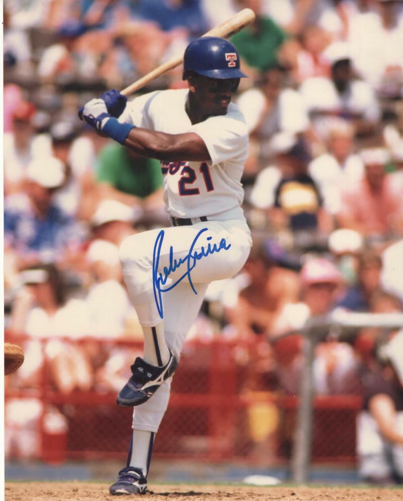 RUBEN SIERRA TEXAS RANGERS  SIGNED AUTOGRAPHED 8X10 PHOTO W/ COA