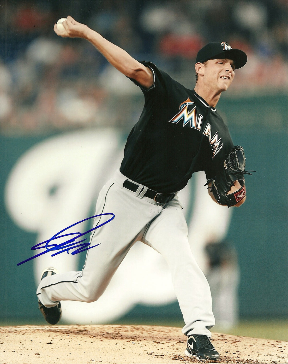 JACOB TURNER MIAMI MARLINS SIGNED AUTOGRAPHED 8x10 PHOTO W/COA
