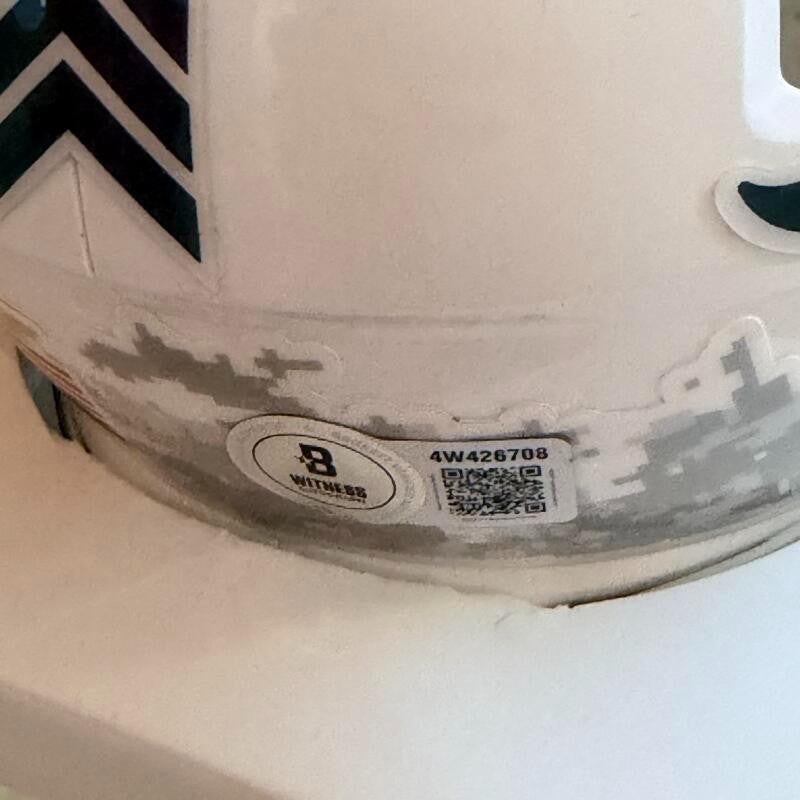 RICKY WILLIAMS DOLPHINS SALUTE TO SERVICE SIGNED AUTO MINI HELMET BECKETT AUTH