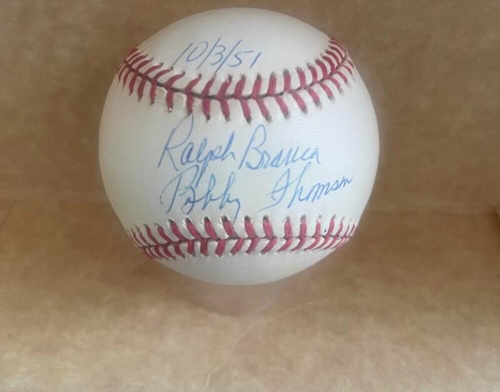 RALPH BRANCA BOBBY THOMSON 10/3/51 SIGNED AUTOGRAPHED N.L. BASEBALL BAS AUTH