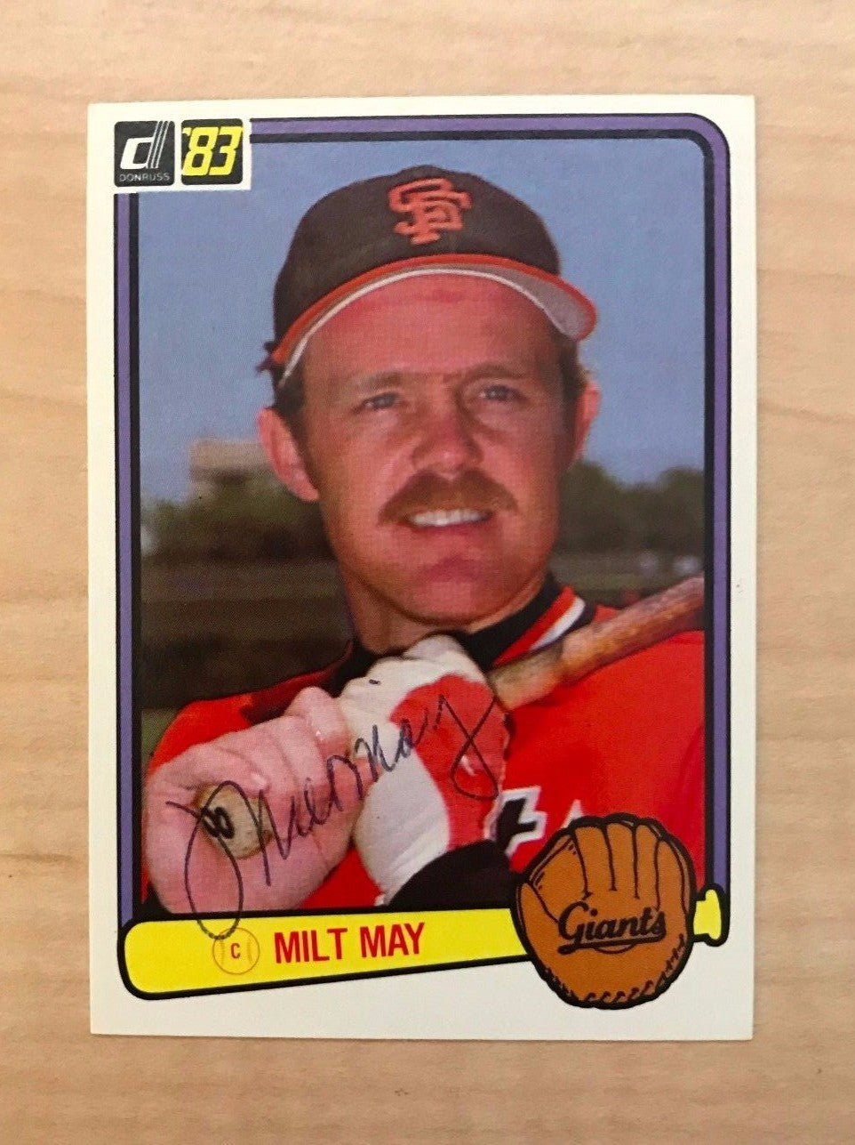 MILT MAY SAN FRANCISCO GIANTS SIGNED AUTOGRAPHED 1983 DONRUSS CARD #312 W/COA