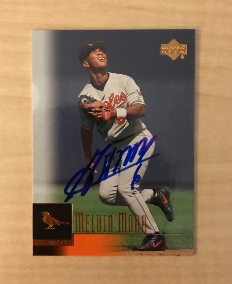 MELVIN MORA BALTIMORE ORIOLES SIGNED AUTOGRAPHED 2001 UPPER DECK CARD #93 W/COA