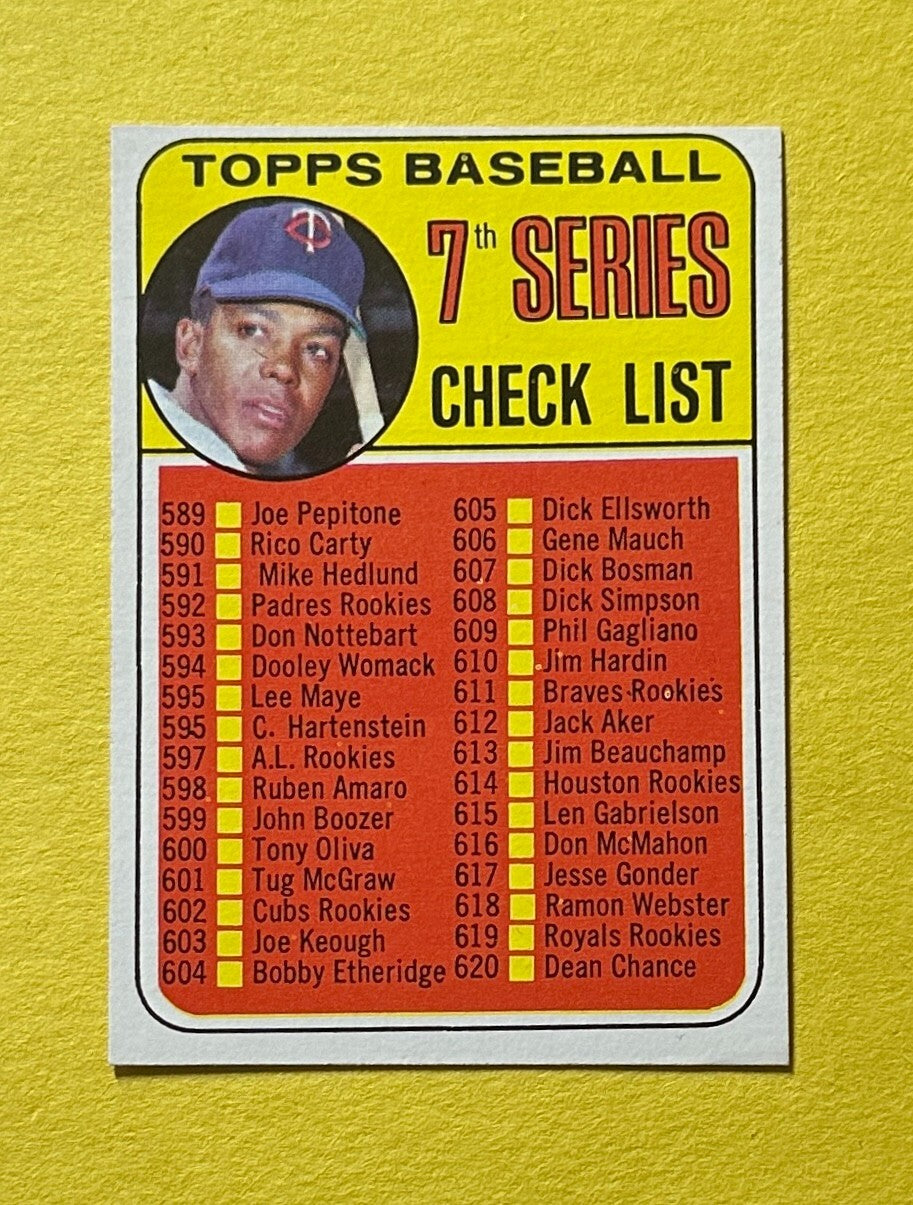 1969 TOPPS CHECK LIST 7TH SERIES #582