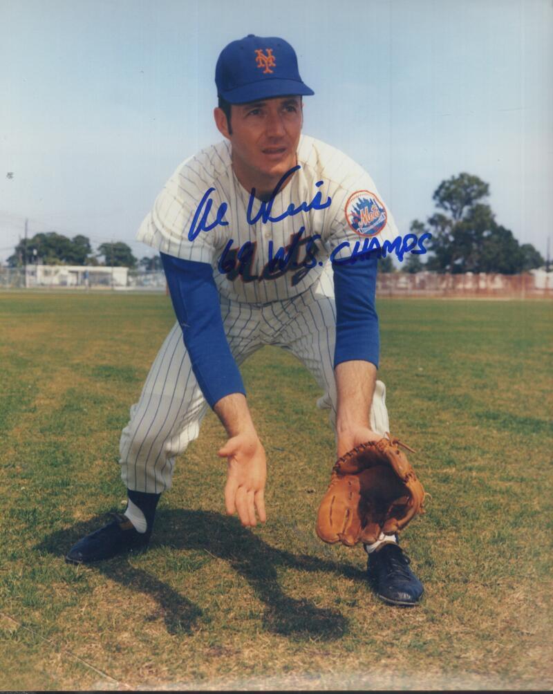 AL WEIS METS 69 WS CHAMPS SIGNED AUTOGRAPHED 8X10 PHOTO W/ COA 