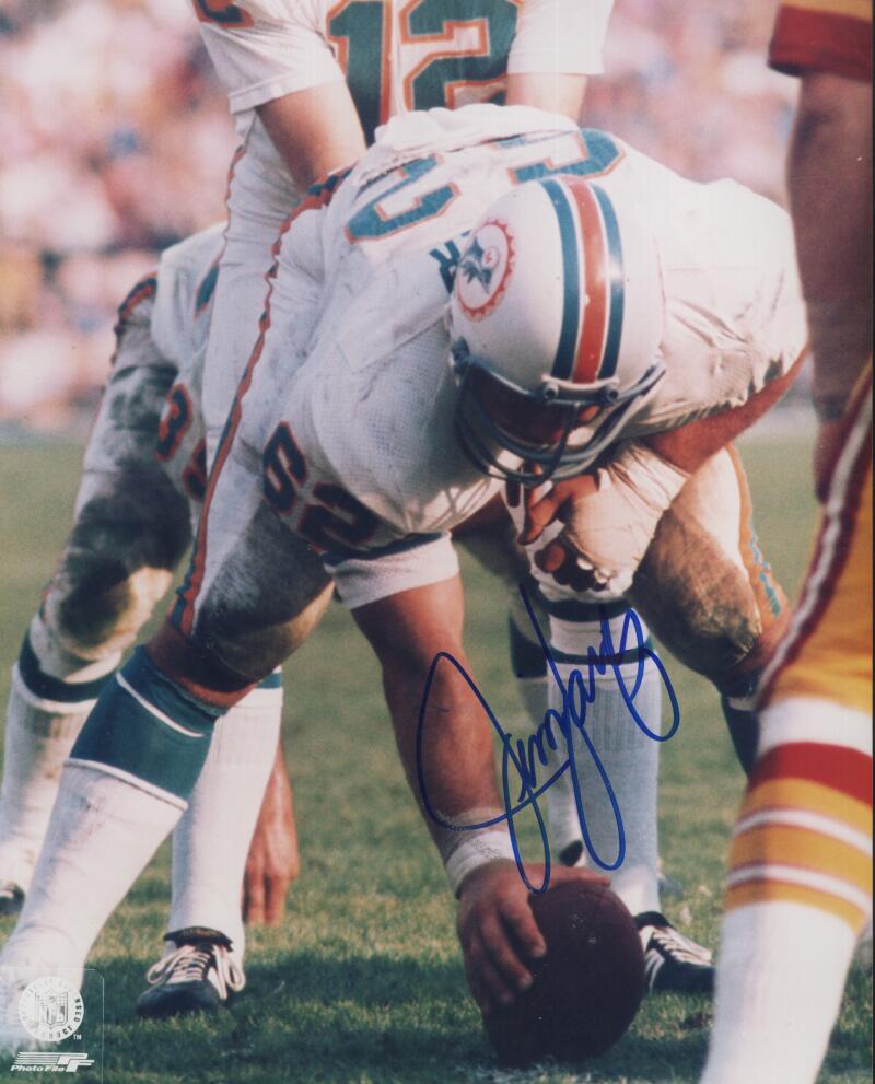 JIM LANGER  DOLPHINS SIGNED AUTOGRAPHED 8X10 PHOTO W/ COA