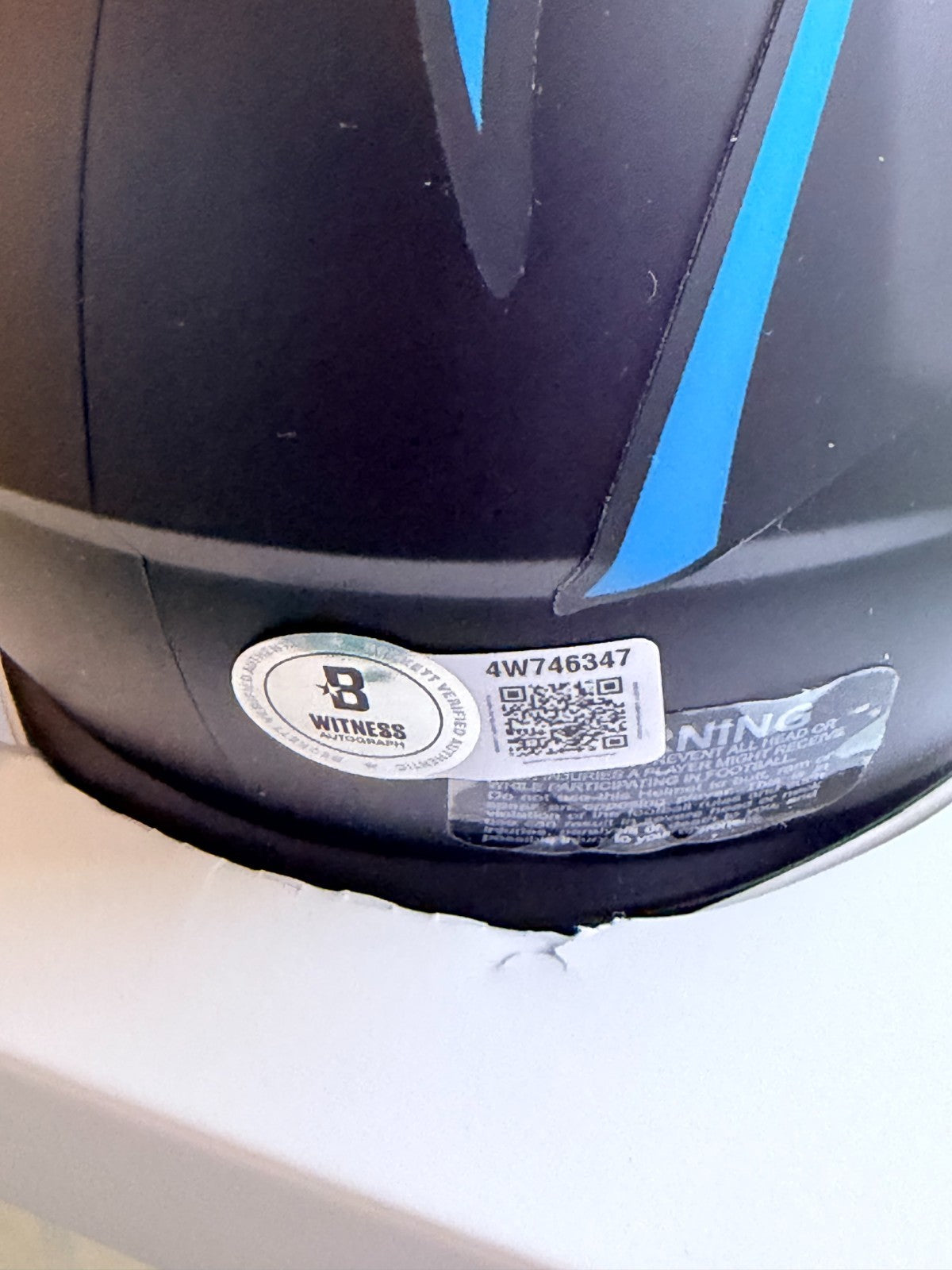 THOMAS DAVIS PANTHERS SIGNED ALTERNATE MINI HELMET BECKETT