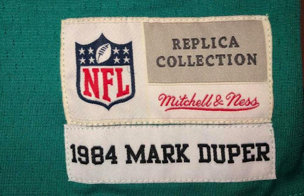 MARK SUPER DUPER SIGNED NFL TEAL 64 5XL SIGNED TEAL JERSEY THROWBACKS W/ COA 