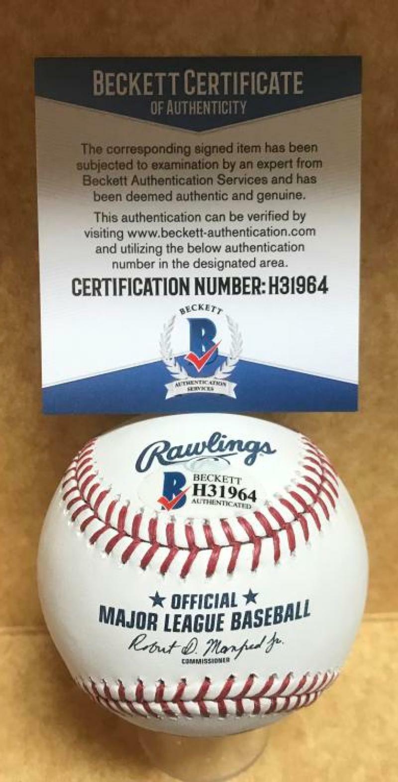 IAN DESMOND COLORADO ROCKIES SIGNED AUTOGRAPHED M.L. BASEBALL BECKETT H31964