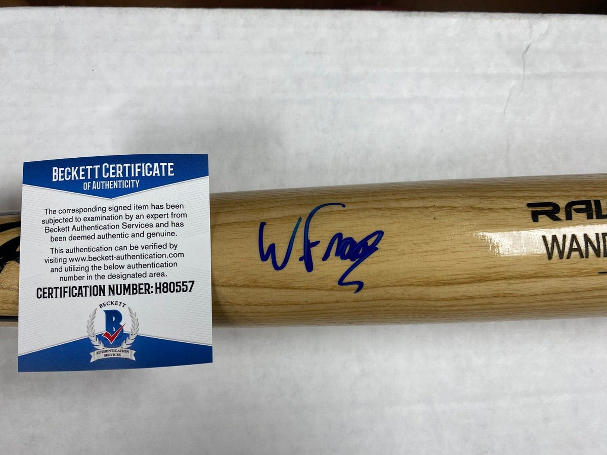 WANDER FRANCO TB RAYS SIGNED AUTOGRAPHED RAWLINGS ENGRAVED BLONDE BAT BECKETT *