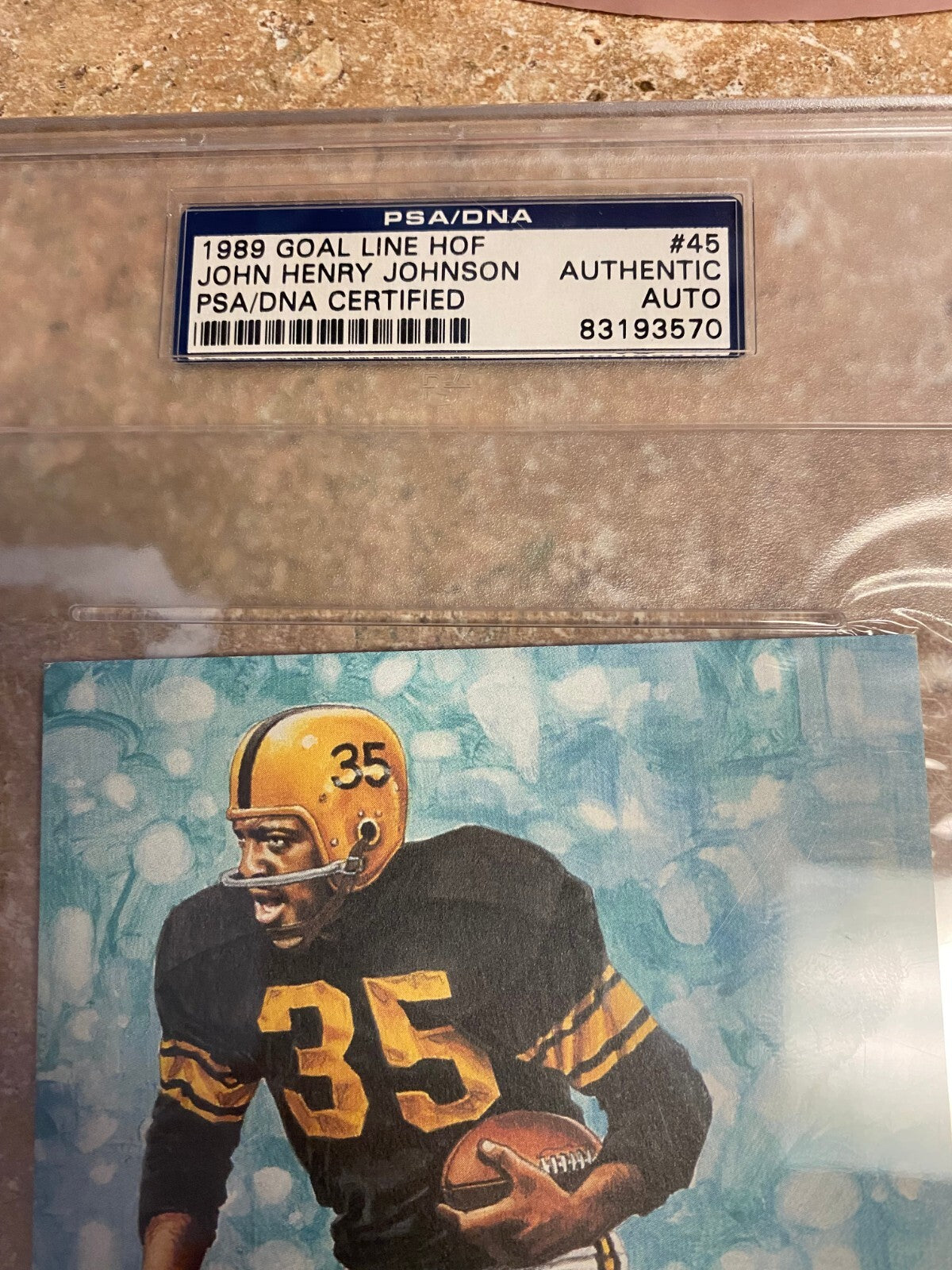 1989 GOAL LINE HOF 87 JOHN HENRY JOHNSON STEELERS 49ER SIGNED AUTOGRAPH PSA AUTH