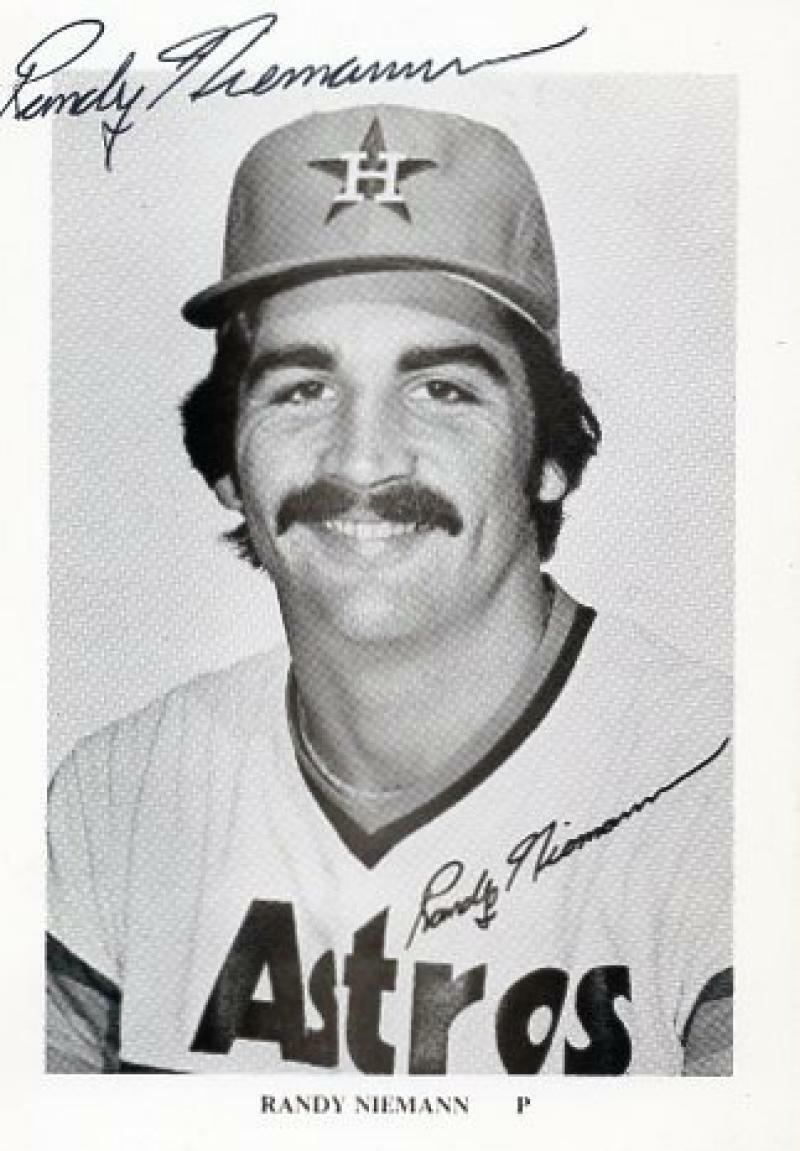 RANDY NIEMANN HOUSTON ASTROS SIGNED 4X6 POSTCARD W/ COA