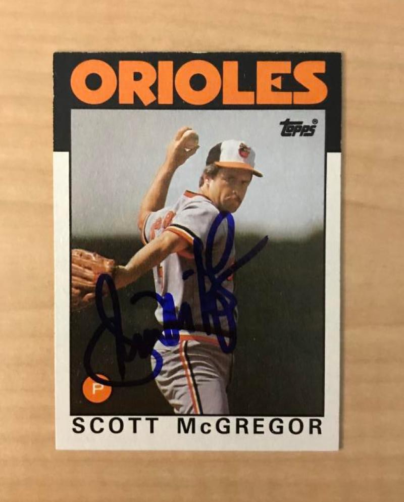 SCOTT MCGREGOR BALTIMORE ORIOLES SIGNED AUTOGRAPHED 1986 TOPPS CARD #110 W/COA