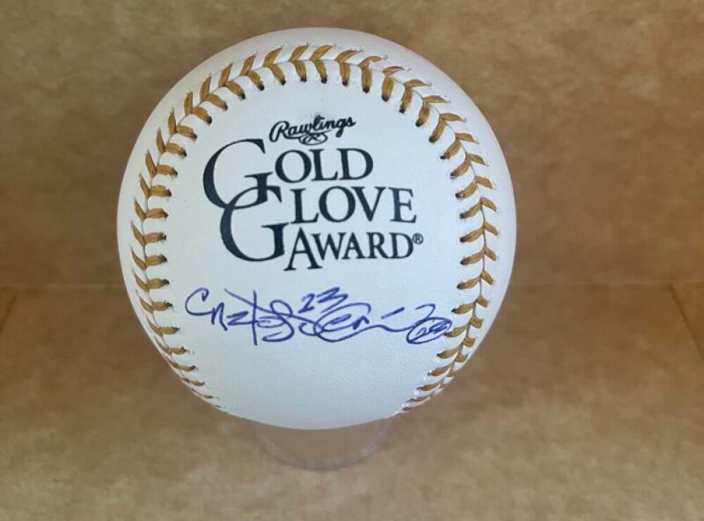 CARLOS PENA TAMPA BAY RAYS SIGNED AUTO GOLD GLOVE BASEBALL BAS BC94345