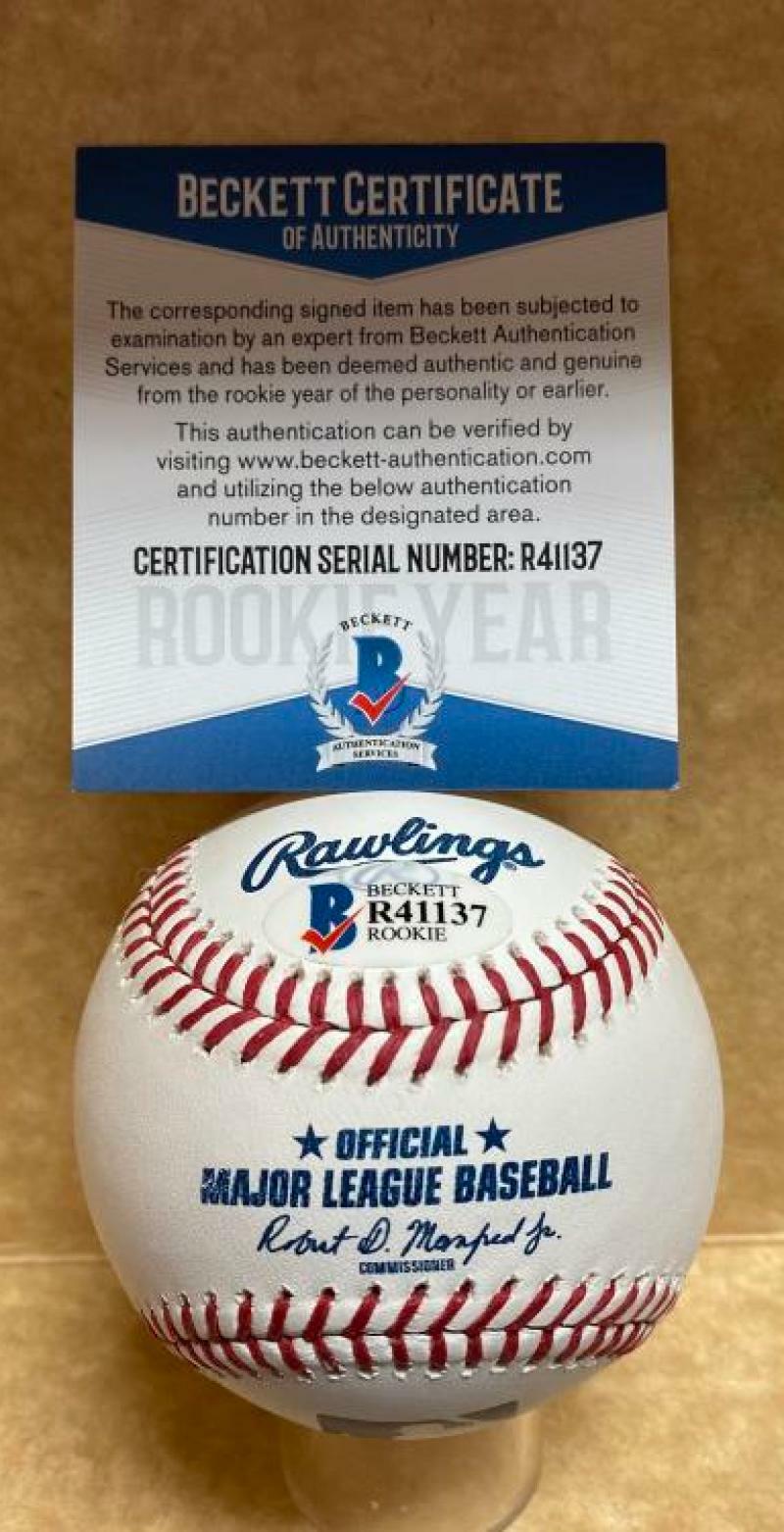 ROBERT PUASON OAKLAND A'S ROOKIE YEAR SIGNED AUTO M.L. BASEBALL BECKETT R41137