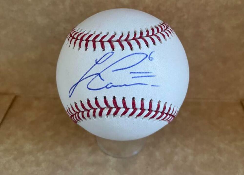 LORENZO CAIN MILWAUKEE BREWERS SIGNED AUTO M.L. BASEBALL BAS BB25624