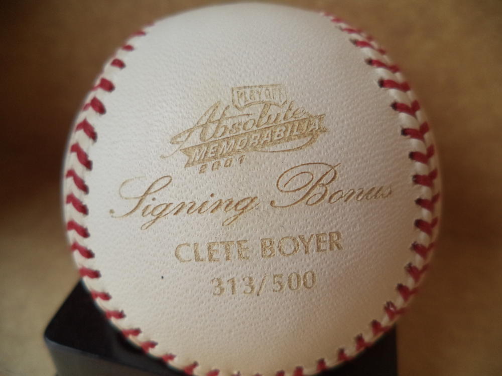 CLETE BOYER YANKEES SIGNED AUTOGRAPHED M.L. BASEBALL PLAYOFF ABSOLUTE 313/500