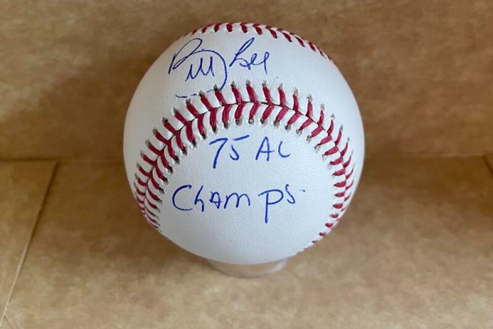 BILL LEE BOSTON RED SOX 75 AL CHAMPS SIGNED AUTO M.L. BASEBALL BECKETT WITNESS 