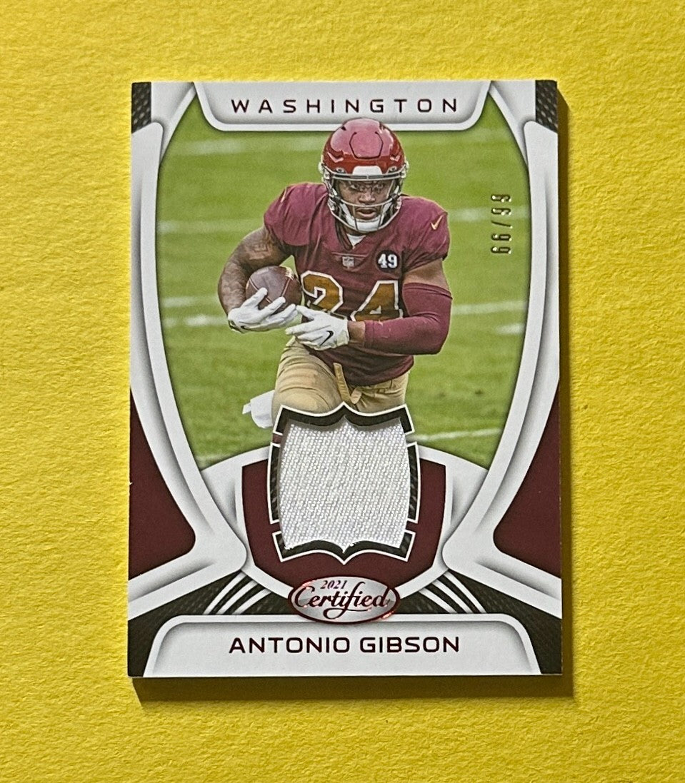 2021 PANINI CERTIFIED ANTONIO GIBSON RELIC /99 #M-AG WASHINGTON
