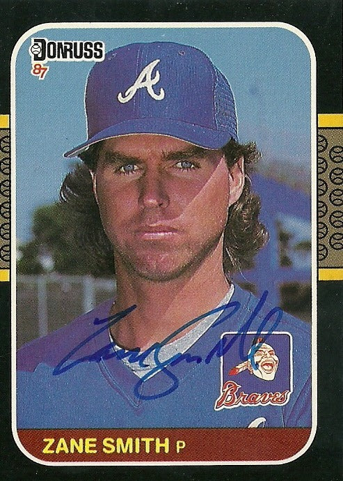 ZANE SMITH ATLANTA BRAVES SIGNED AUTOGRAPHED 1988 DONRUSS CARD #167 W/COA