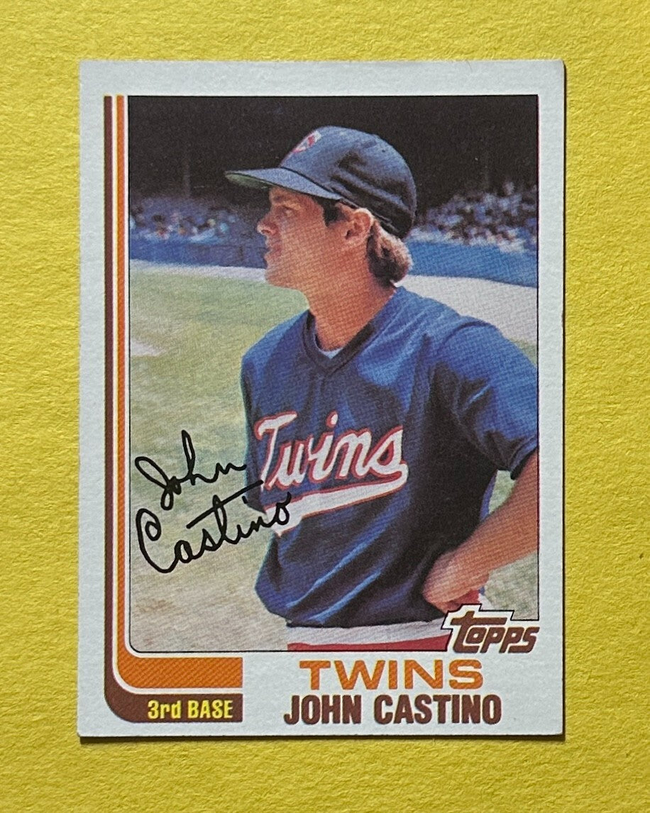1982 TOPPS JOHN CASTINO BLANK BACK TWINS