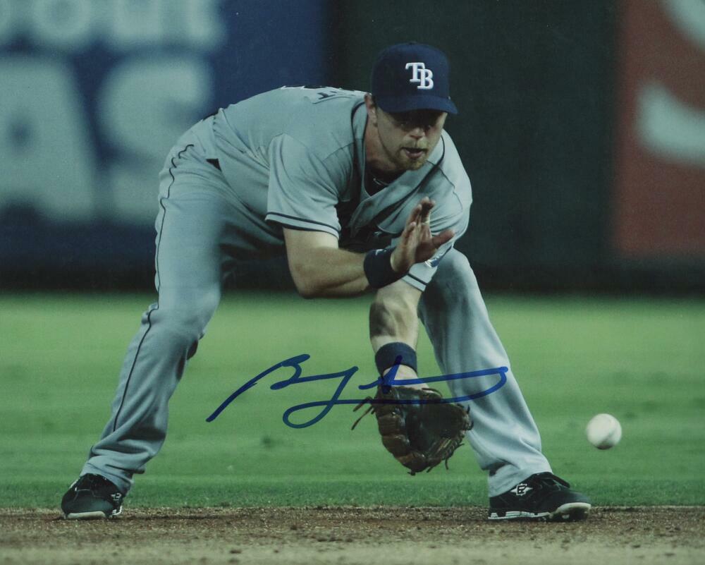 BEN ZOBRIST TAMPA BAY RAYS SIGNED AUTOGRAPHED 8X10 PHOTO W/ COA