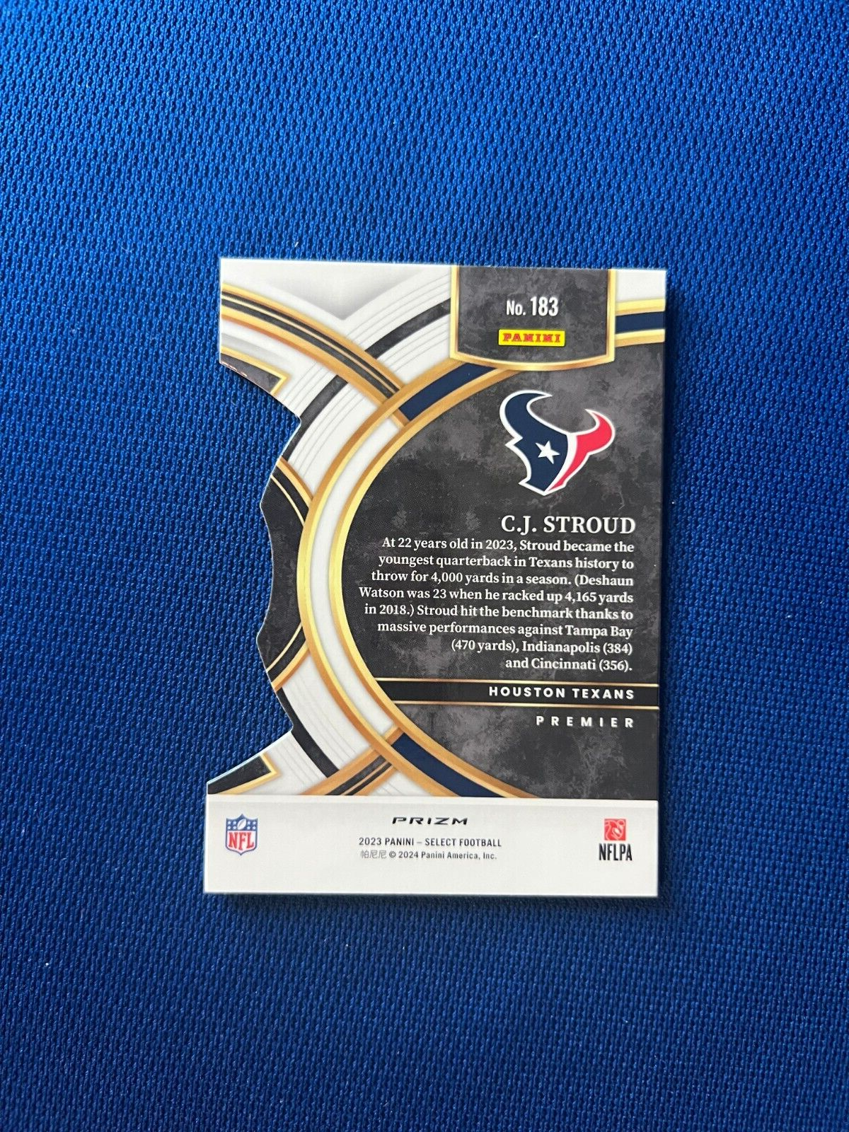 2023 SELECT C.J. STROUD TEXANS GREEN YELLOW DIE-CUT RC ROOKIE PREMIER #183