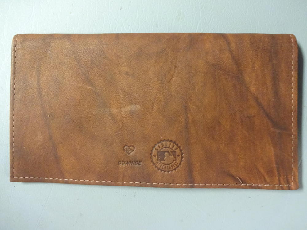 FLORIDA MARLINS BROWN LEATHER CHECK WALLET