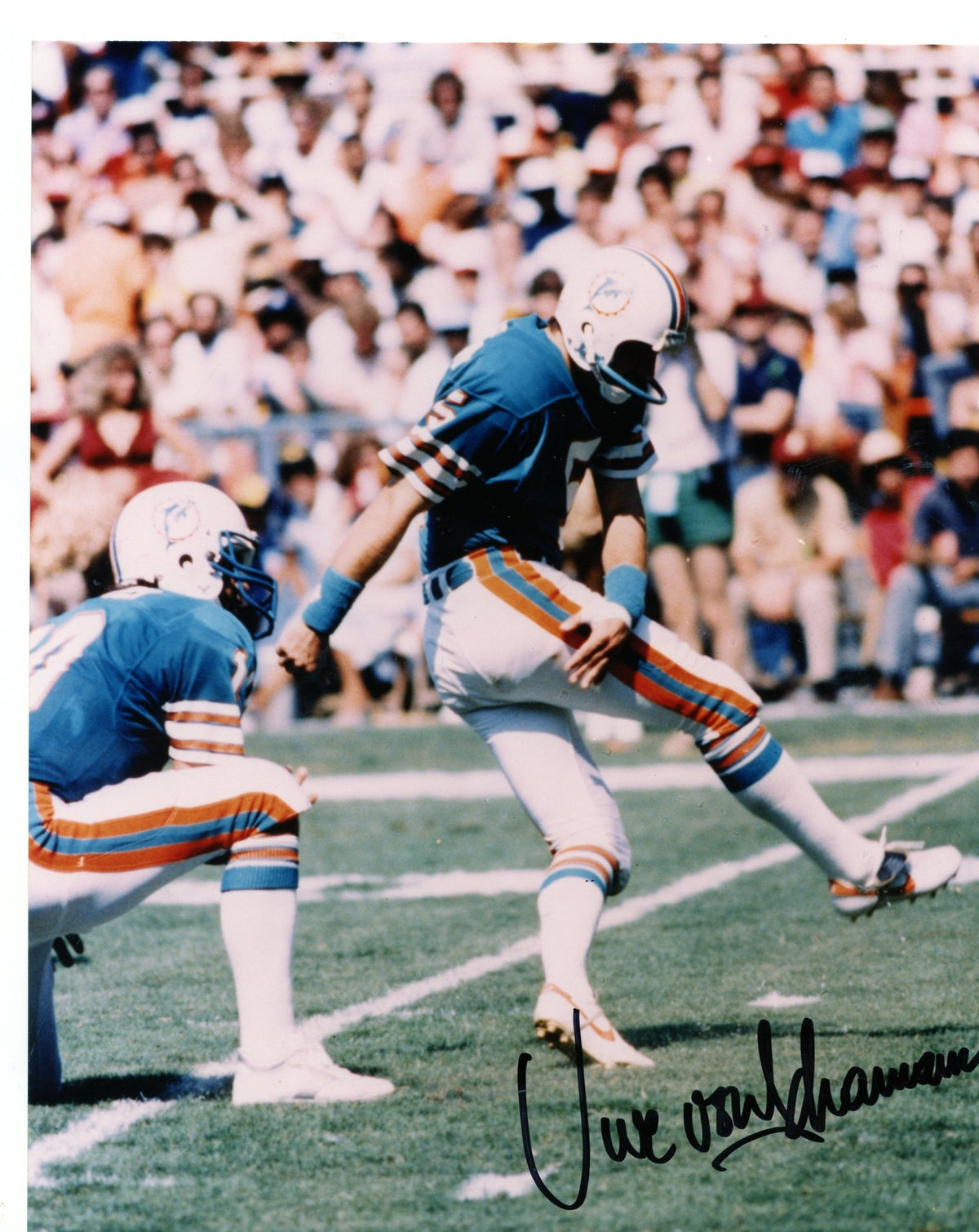 UWE  VON  SCHAMANN  KICKER   MIAMI  DOLPHINS  SIGNED  AUTOGRAPHED 8X10  PHOTO