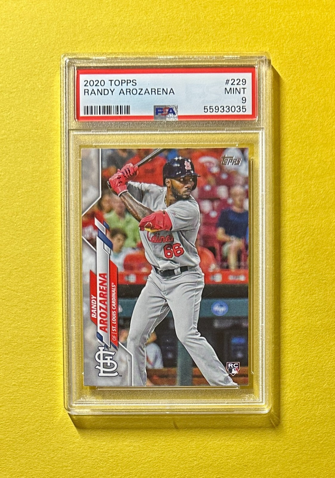 2020 TOPPS RANDY AROZARENA #229 PSA MINT 9 ROOKIE CARD CARDINALS