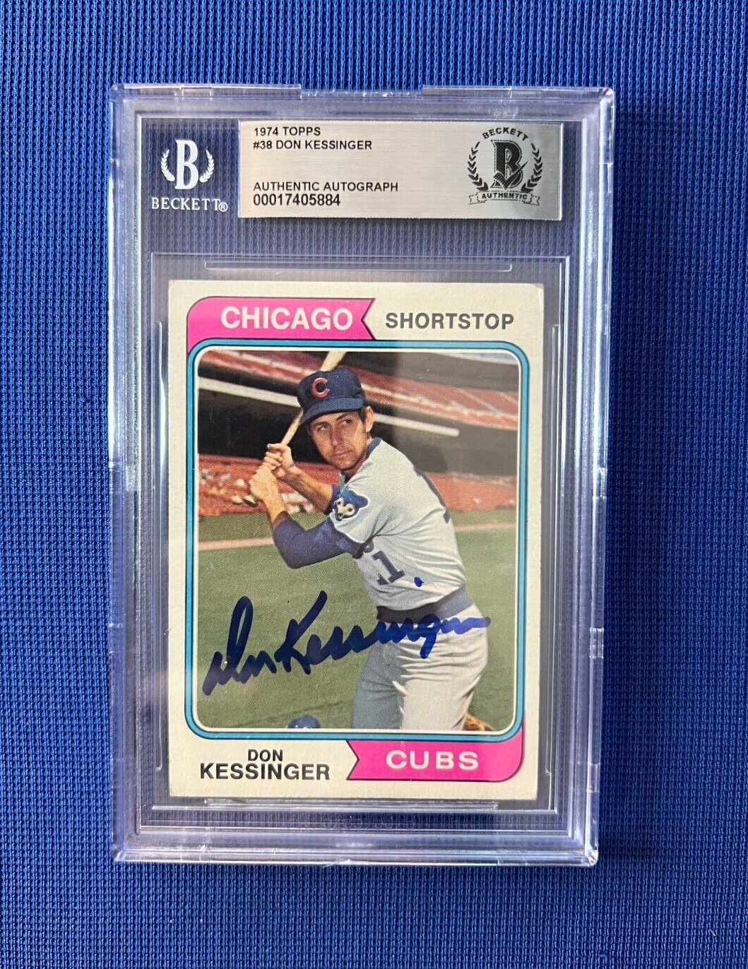 1974 TOPPS DON KESSINGER CHICAGO CUBS SIGNED AUTOGRAPHED #38 BECKETT