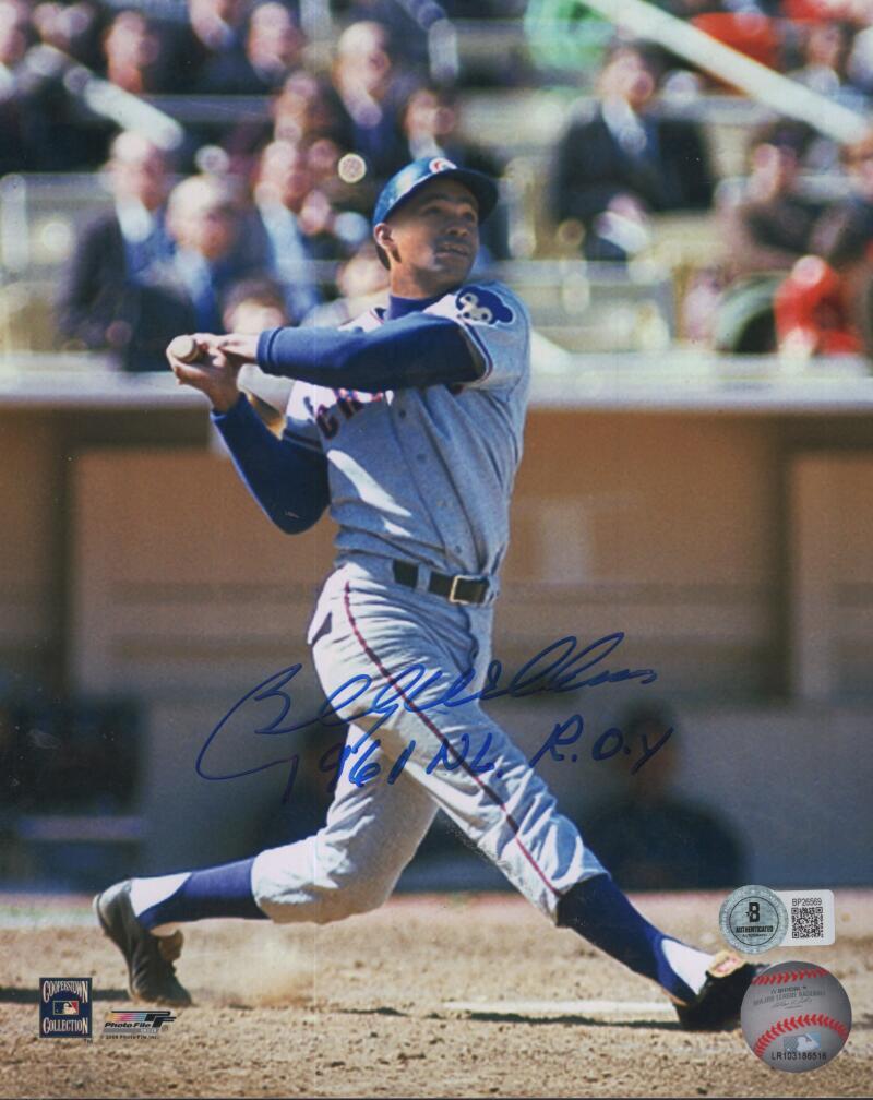 BILLY WILLIAMS CUBS 61 NL ROY SIGNED AUTOGRAPHED 8X10 PHOTO BECKETT AUTH