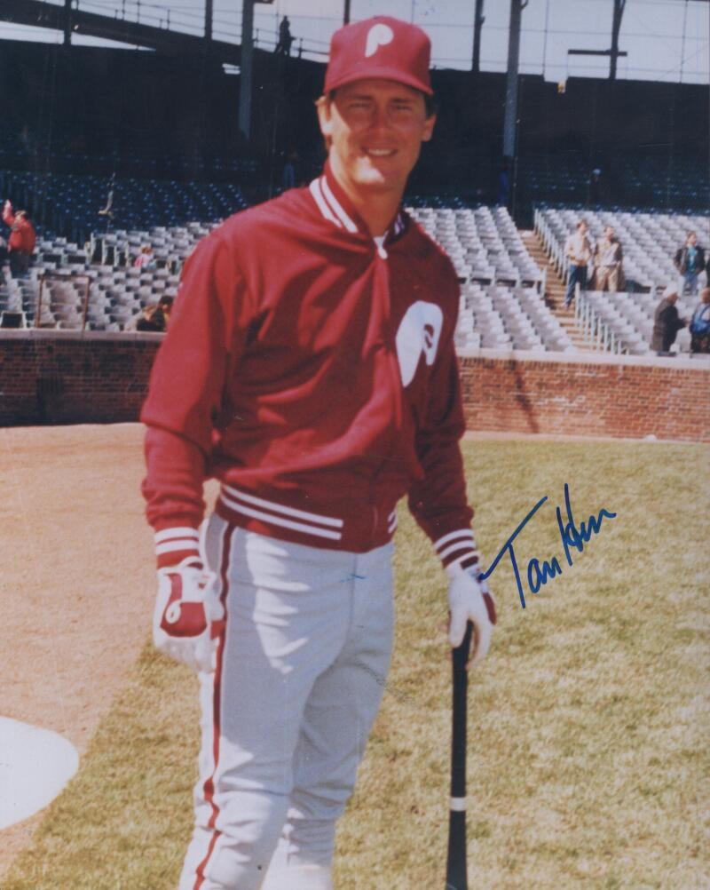 TOMMIE HERR PHILADELPHIA PHILLIES SIGNED AUTOGRAPHED 8X10 PHOTO W/ COA