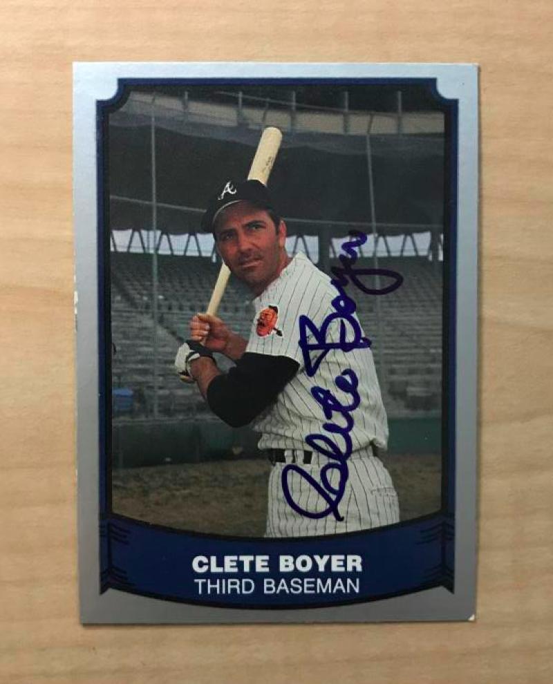 CLETE BOYER ATLANTA BRAVES SIGNED AUTOGRAPHED 1988 PACIFIC CARD #13 W/COA
