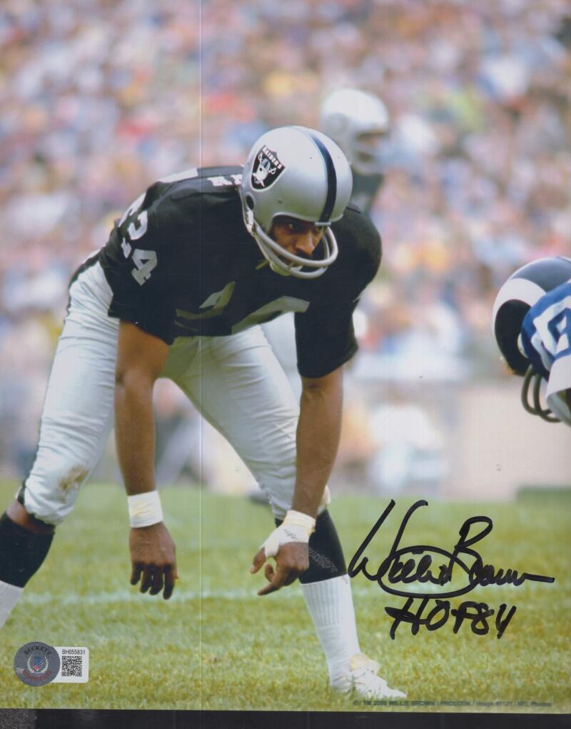 WILLIE BROWN RAIDERS HOF 84 SIGNED AUTO 8X10 PHOTO BECKETT BH055831