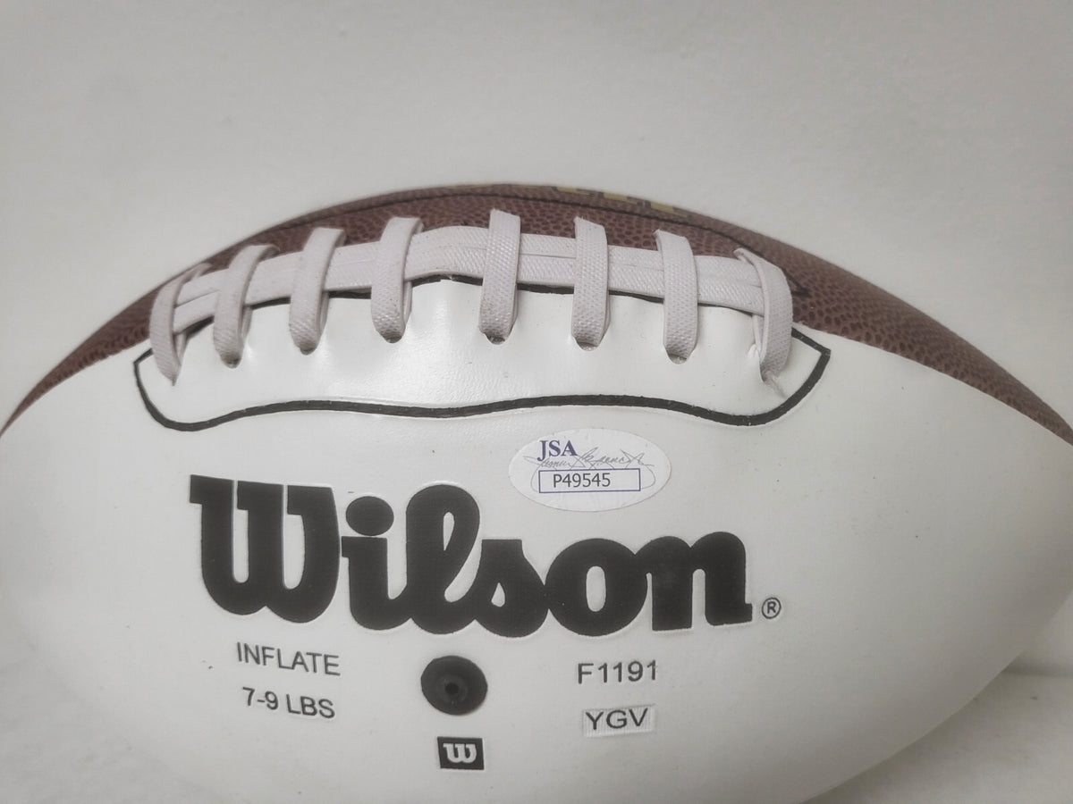 WARREN SAPP OAKLAND RAIDERS SIGNED AUTOGRAPHED WILSON WHITE PANEL FOOTBALL JSA