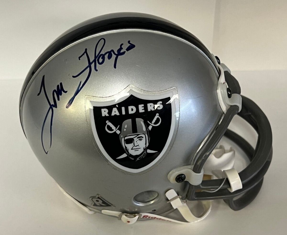 TOM FLORES OAKLAND RAIDERS SIGNED AUTOGRAPHED MINI HELMET W/COA