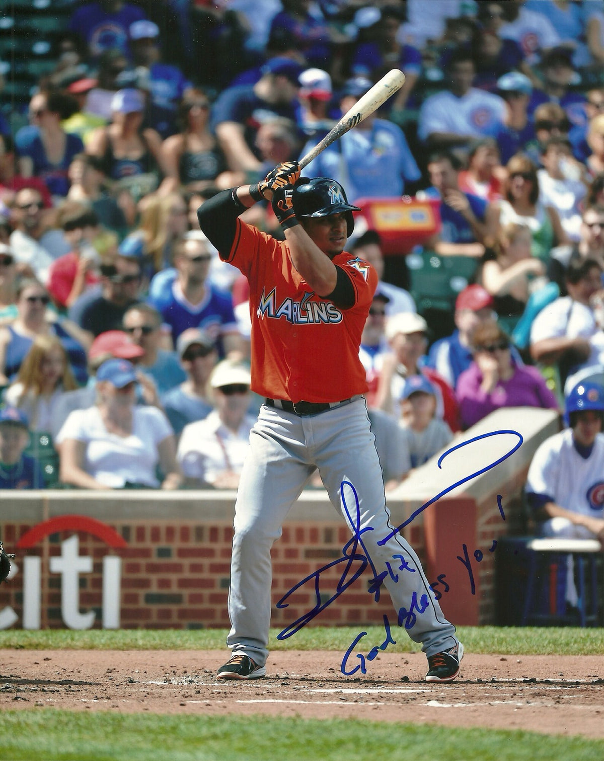 DONOVAN SOLANO MIAMI MARLINS SIGNED AUTOGRAPHED 8x10 PHOTO W/COA AT BAT