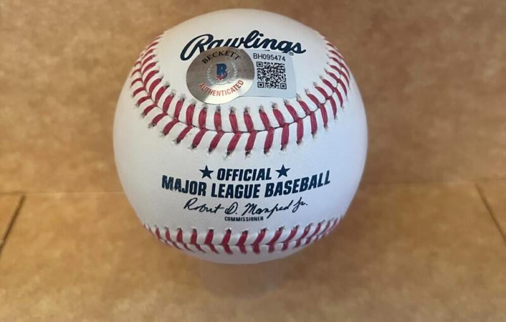 DAVE RIGHETTI 10,12, 14 WS CHAMPS SIGNED AUTOGRAPHED M.L. BASEBALL BECKETT AUTH